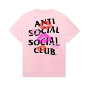 Anti Social Social Club Your Kiss Pink Tee  BNWT Size Small